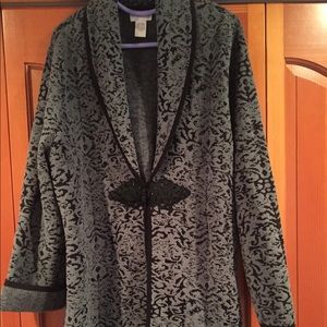 Chenille sweater jacket beautiful pattern 1X